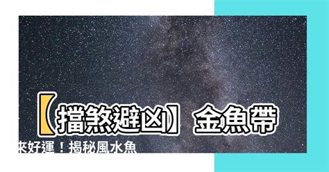 擋煞金魚|【擋煞金魚】屋企擋煞養金魚揀黑摩利 